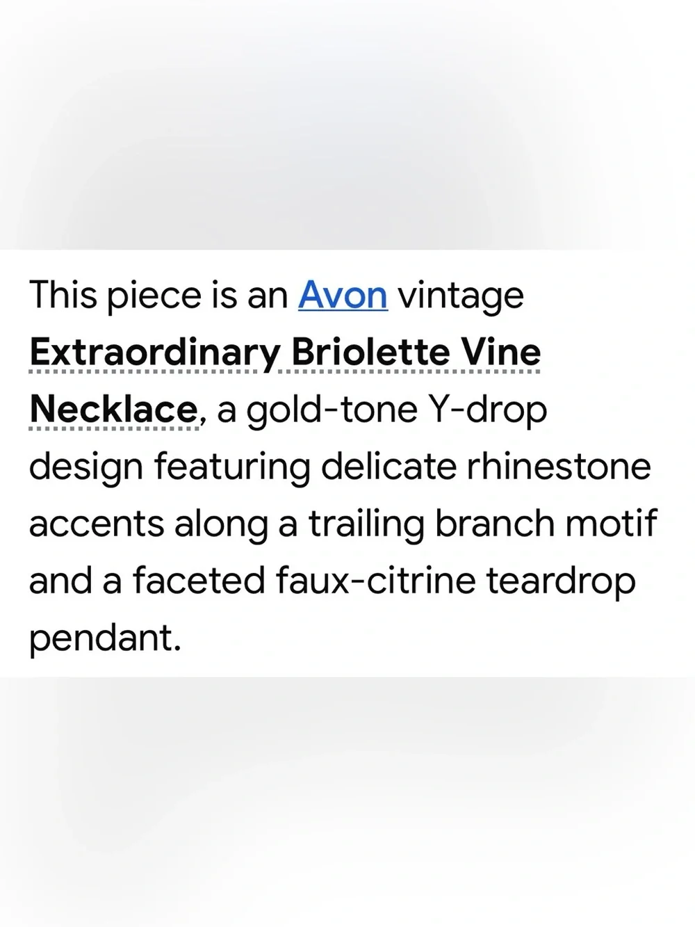 Avon Gold-Tone Accent with Faux Citrine Detail